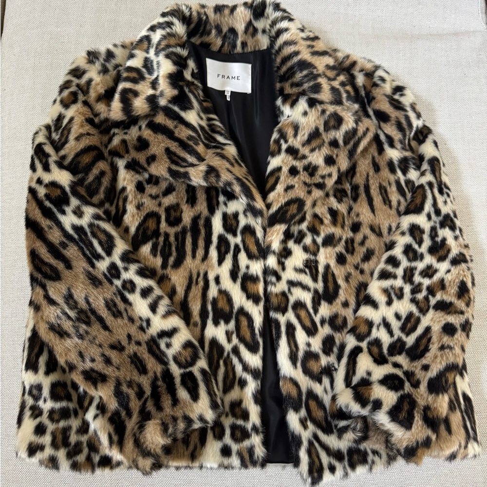 Frame Denim Women's Cheetah Faux Fur Jacket